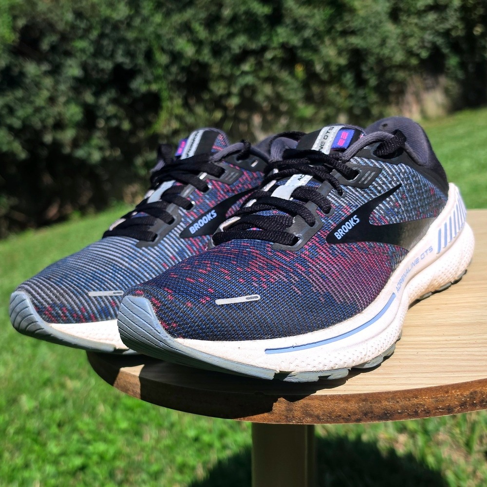 Brooks Adrenaline GTS 22 Womens Running Shoes Navy Purple Pink Stability Shoe - Picture 1 of 11